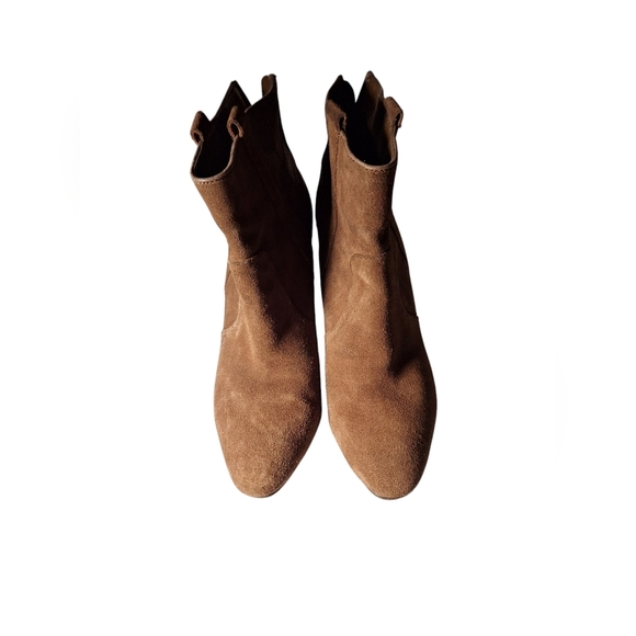 Dolce Vita Brown Suede Leather Heeled Booties Wedge Ladies 8 Boho Hippie Grandma - Picture 6 of 8